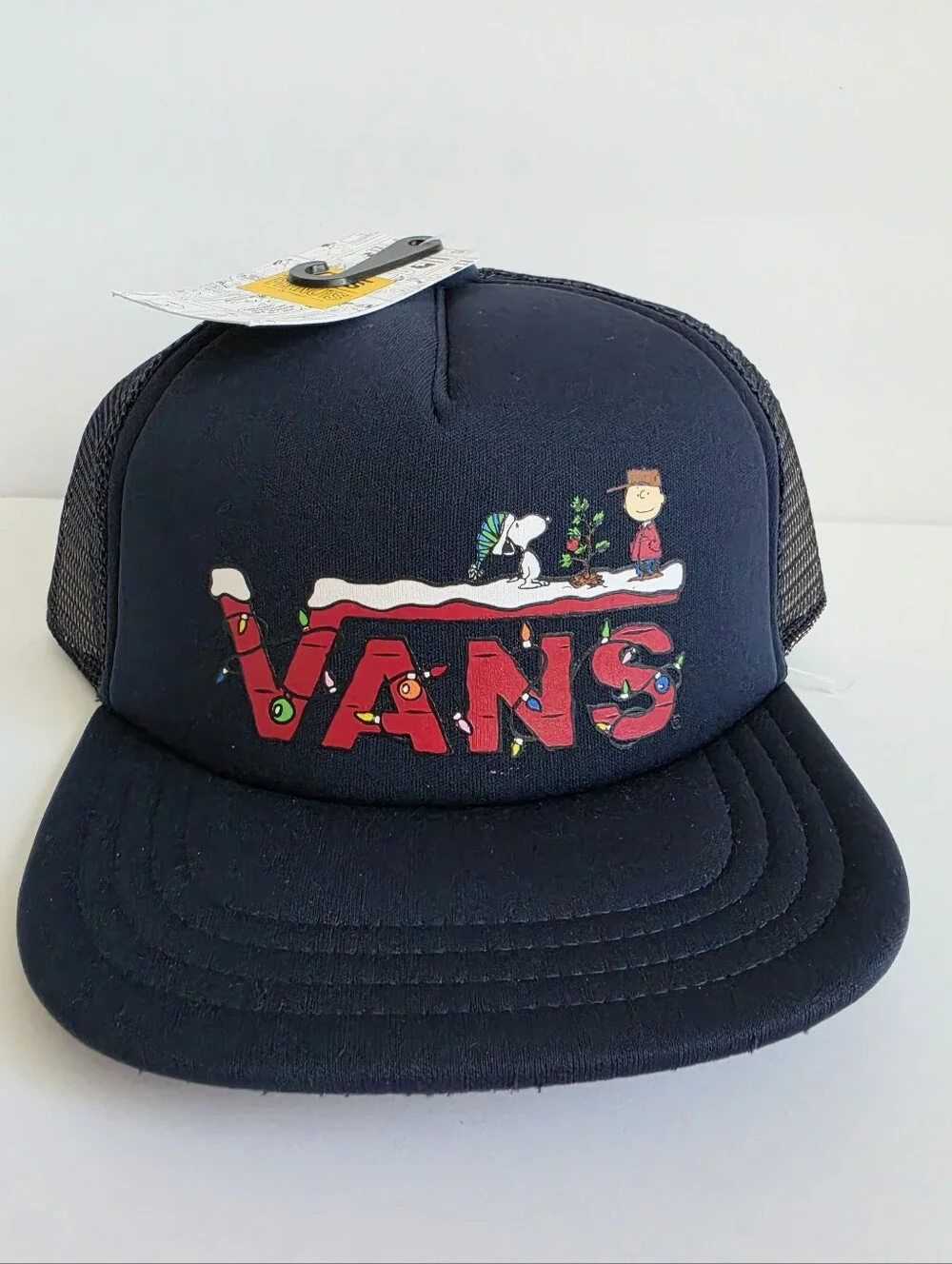 Vans X Peanuts Charlie Brown Christmas Boys Trucker Snapback Hat One Size